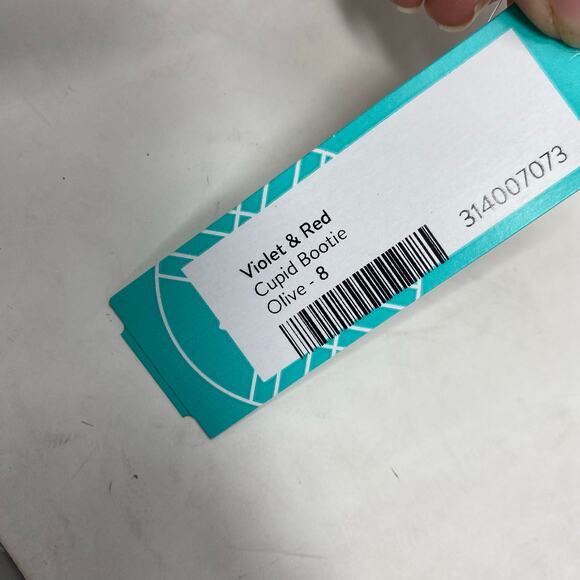 Violet & Red Cupid Suede Ankle Booties Womens Olive Size 8 - Picture 8 of 8